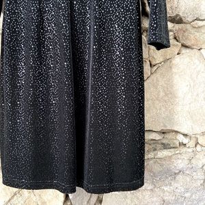 Paul Harris Millenium Collection Reflective Black Velvet Long Sleeve Party Dress